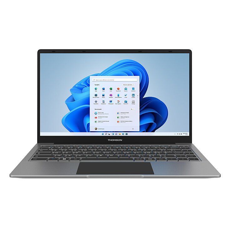 Portátil Thomson de 14 pulgadas con Intel Celeron N4020 - 4 GB de RAM DDR4 - 128 GB SSD - HD 1366x768 - WiFi AC & BT4.0 - Cámara web - Batería de 5000 mAh, 7.6V - Negro bajo Windows 11 Home S+ Microsoft 365