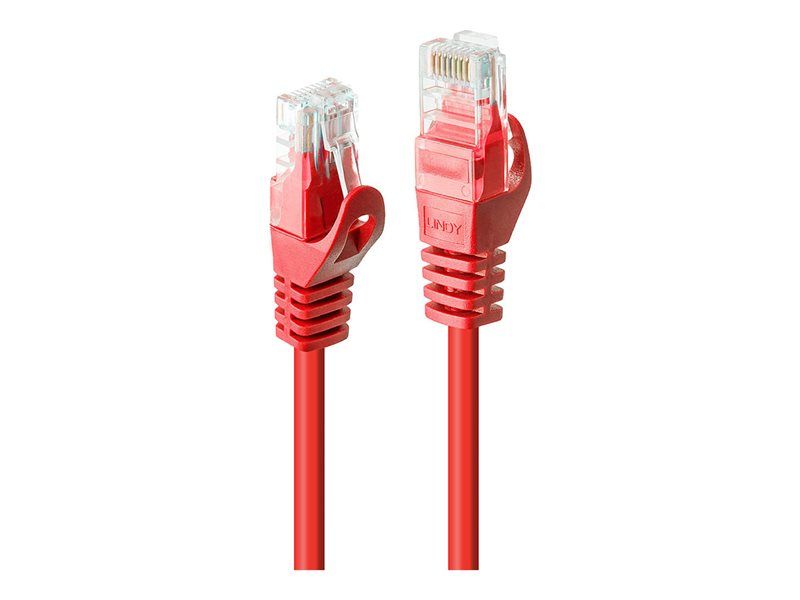 Lindy Basic RJ45 UTP Cat 6 Cable, Red