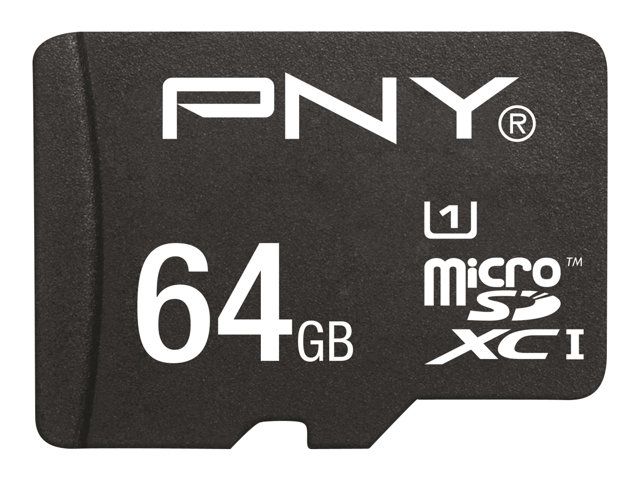 PNY Performance 2015 Flash Memory Card (MicroSDXC to SD Adapter Included) - 64GB - UHS Class 1/Class 10 - microSDXC UHS-I
