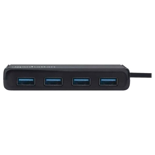 Hub IC Intracom Manhattan de 4 puertos USB-A, Negro, 5 Gbps, Garantía de 3 años