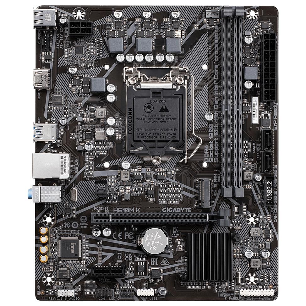Gigabyte H510M K 1.0 Motherboard - Intel B560 Express, LGA 1200 (Socket H5), Micro ATX
