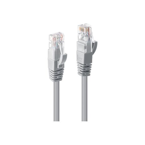 Câble de raccordement Lindy RJ-45 vers RJ-45 - Cat 6 - Moulé, verrouillé, sans crochet - Gris