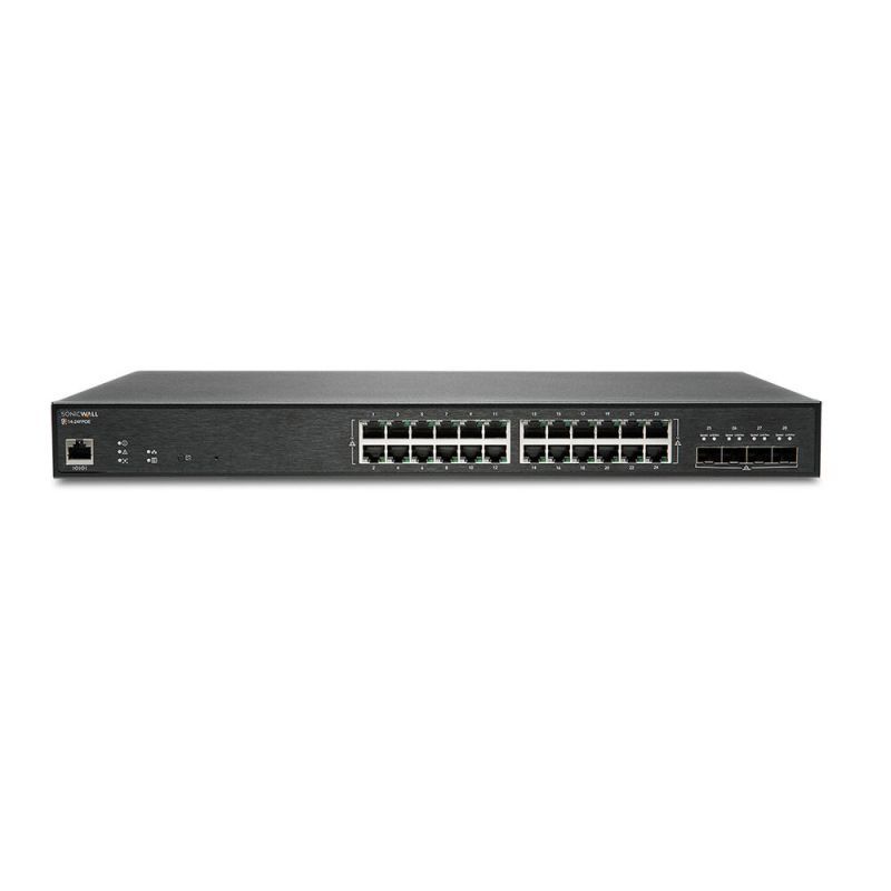 SonicWall Switch SWS14-24FPOE - Managed Switch - 24 x 10/100/1000 (PoE+) + 4 x 10 Gigabit SFP+ - Rack Mountable - PoE+ (410 W)
