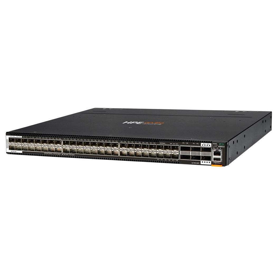 HP Aruba CX 8360-48Y6C v2 Managed Switch - 44x 1/10/25 Gigabit SFP/SFP+/SFP28 + 4x 10/25 Gigabit SFP+ / SFP28 + 4x 40/100 Gigabit QSFP+ / QSFP28 + 2x 40/100 Gigabit QSFP+