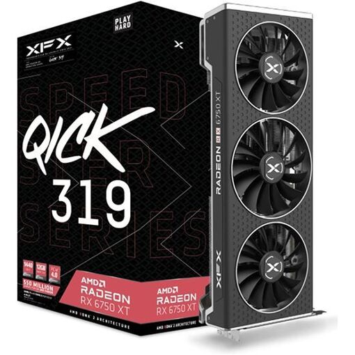 Carte graphique XFX SPEEDSTER QICK 319 AMD Radeon RX 6750 XT - 12 Go GDDR6 - 1 HDMI et 3 DisplayPort - AMD RDNA 2