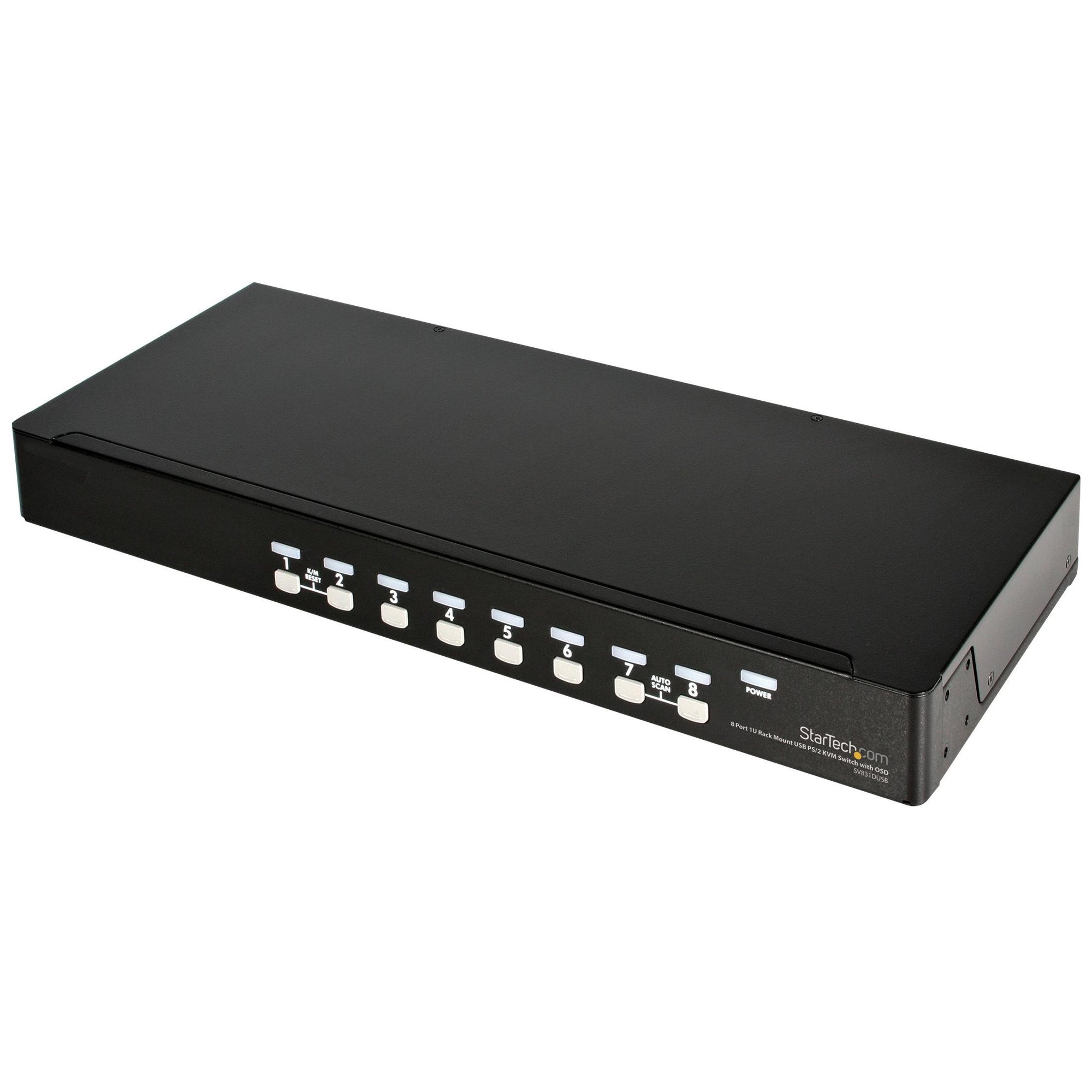 StarTech.com 8-Port 1U Stackable Rackmount KVM Switch with OSD - KVM Switch - 8 x KVM Ports - 1 Local User - Desktop - for P/N: RK3236BKF