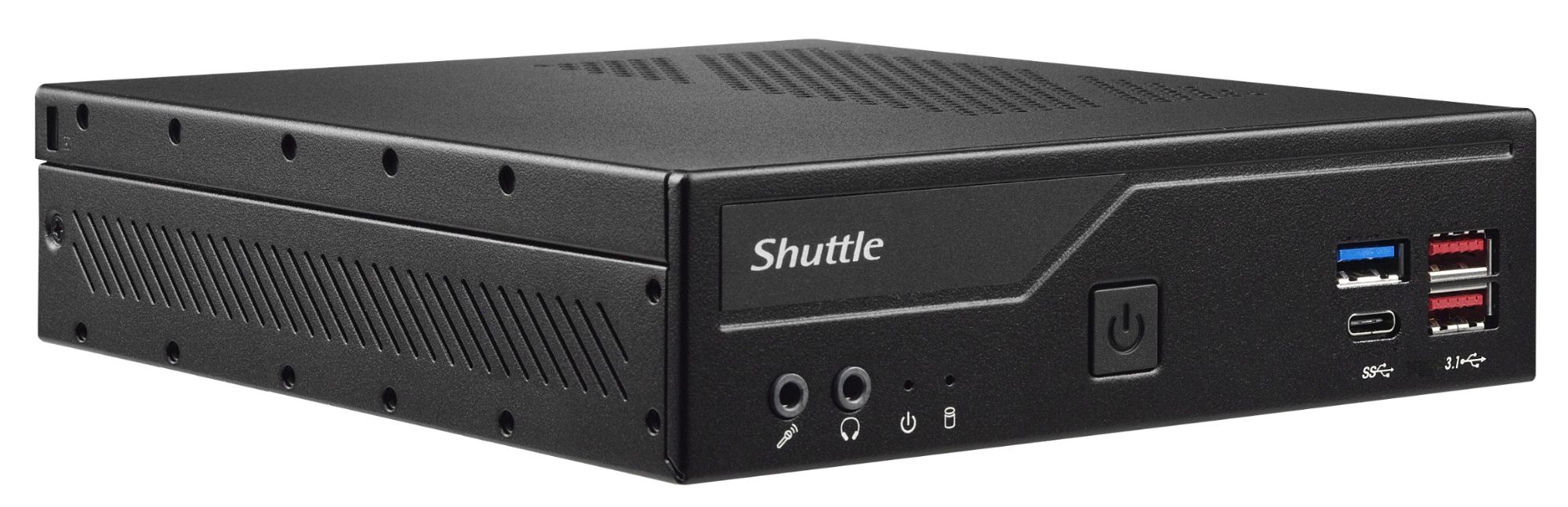 Shuttle Slim PC DH470C, 1200 Series, 1x HDMI, 2x DisplayPort, 2x LAN, 2x COM, 8x USB, 1x 2.5', 2x M.2, 24/7 Operation, VESA Mount