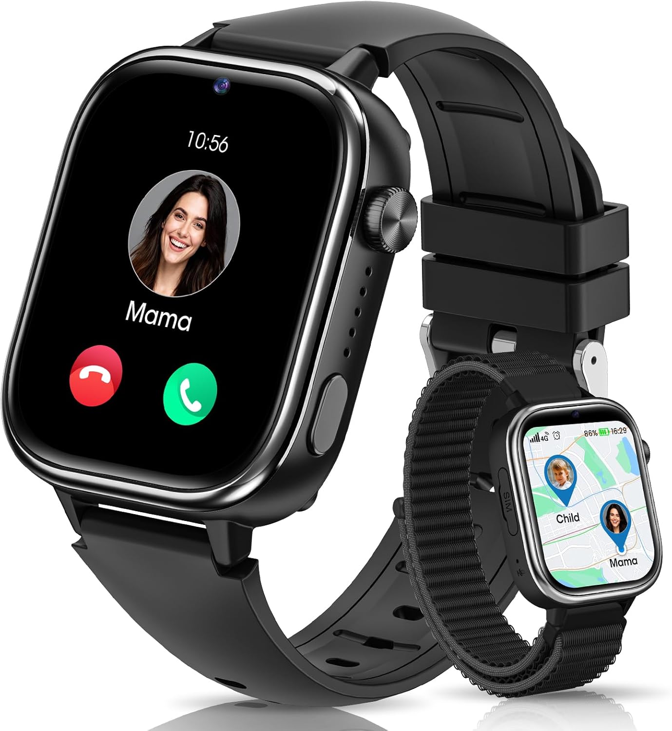SWGOTA 1.83-inch GPS Smartwatch for Kids, with Phone Calls, Video Calls, SOS, School Mode, Sleep Tracker and Photo Function
