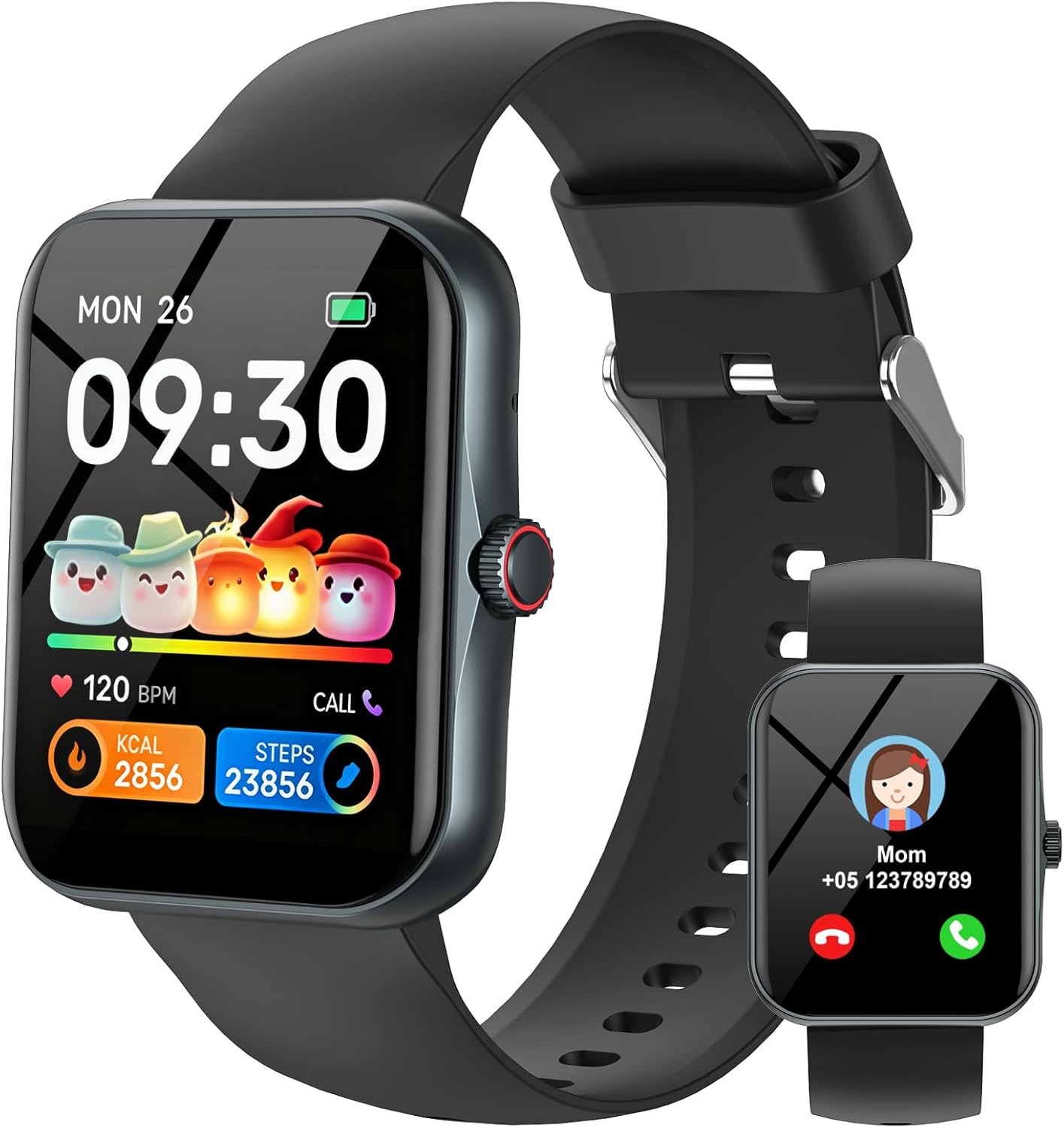 Alutoria Kids Fitness Tracker Smartwatch, 1.83" HD Screen for Boys & Girls, IP68 Waterproof with 120+ Sport Modes, Heart Rate Monitor, Step Counter, Alarms, Games, Music, More