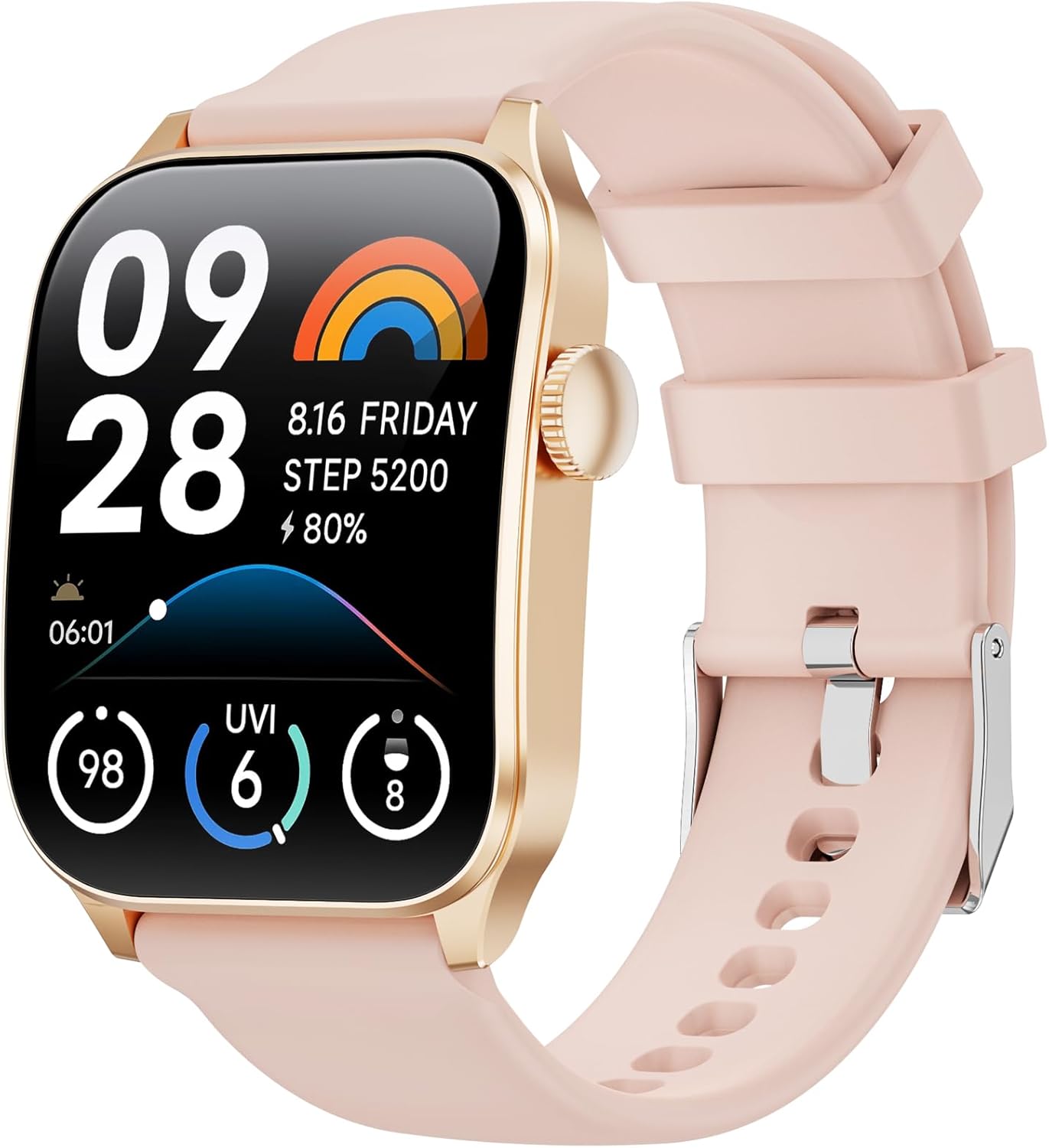 Haulvean Curved Smartwatch, 1.91'' Bent Screen with Bluetooth Calls, 120+ Sports Modes Fitness Tracker with Sleep/Heart Rate Monitor/Step Counter, IP67 Waterproof Smartwatch for Android