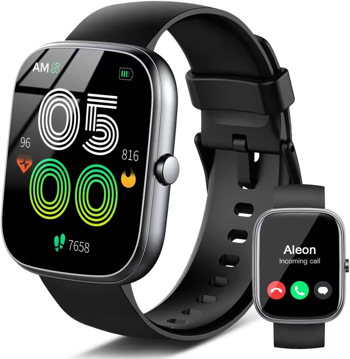 Dyurwa Smartwatch for Men and Women, Bluetooth Call, 1.91' HD Screen, Sleep Monitor, Heart Rate & SpO2 Tracker, 110+ Sports Modes, IP68 Waterproof