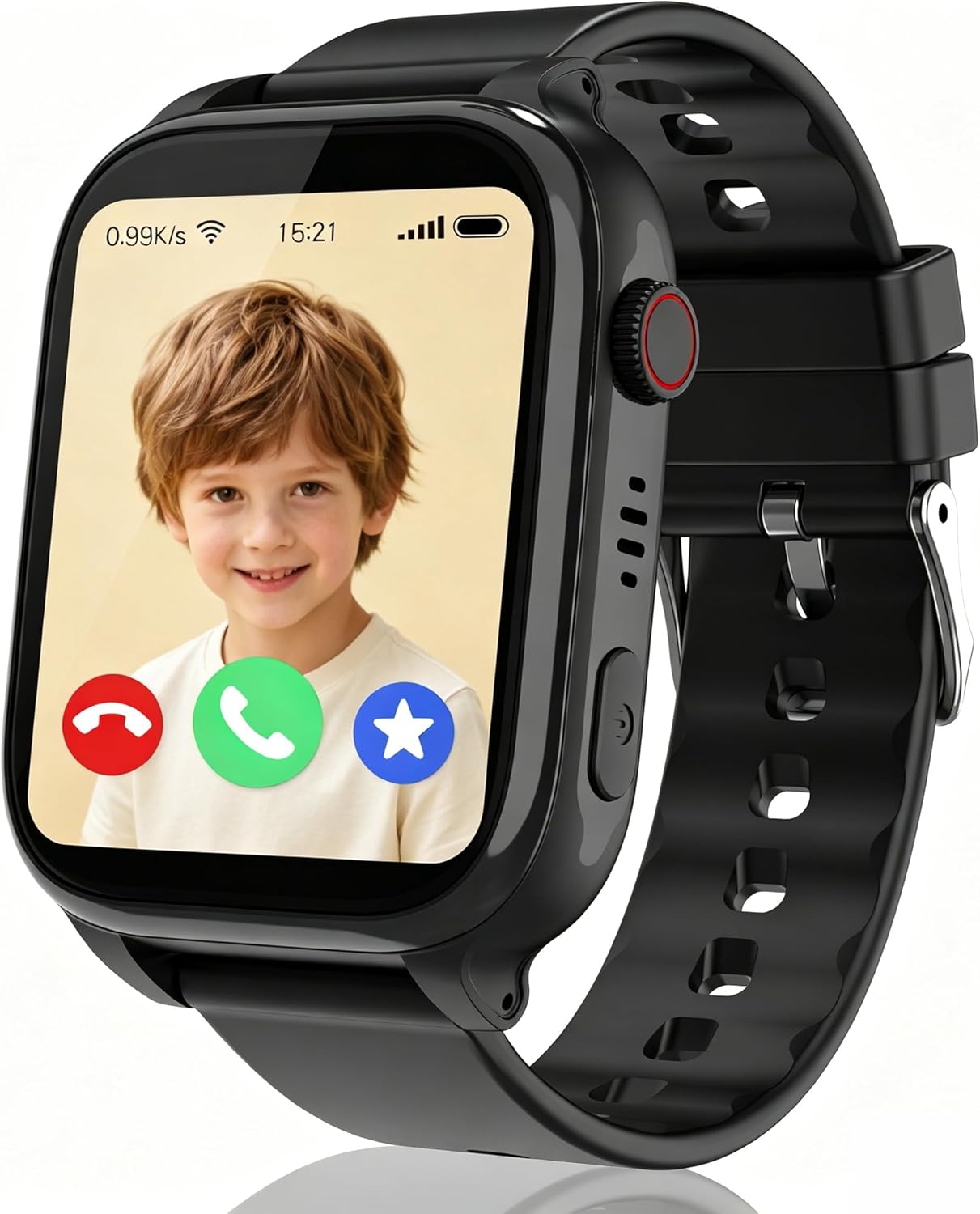 Ulteronixshop 4G Children's Smartwatch, GPS Kids Watch with Video SOS Video Call, Alarm, Camera IP68, School Mode, Games, Chat - Gift for Girls and Boys (Black-4G-GPS)