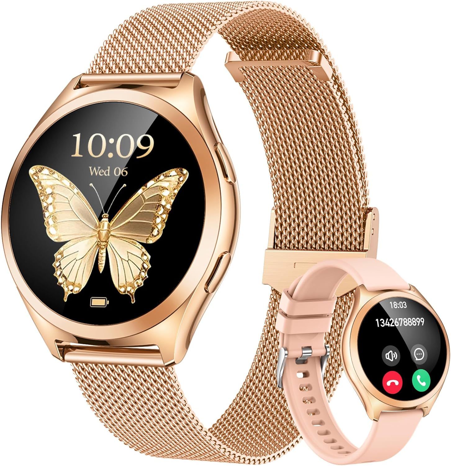 NONGAMX Women's Smartwatch Sport: 1.27'' HD Touchscreen, Waterproof, Heart Rate Monitor, Sleep Tracker, Multi-sports Fitness Tracker for Android iOS