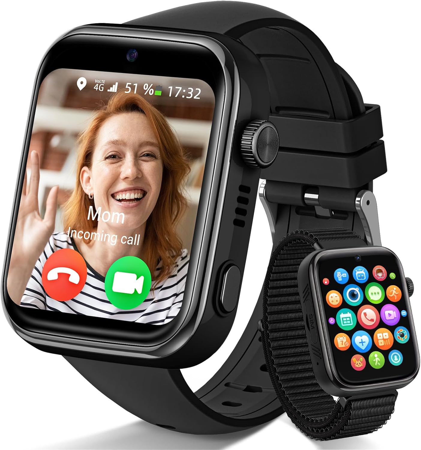 AIMIUVEI Ulteronixshop-4G Kids Smartwatch, Waterproof IP68 GPS Call Video Chat WhatsApp Watch for Girls
