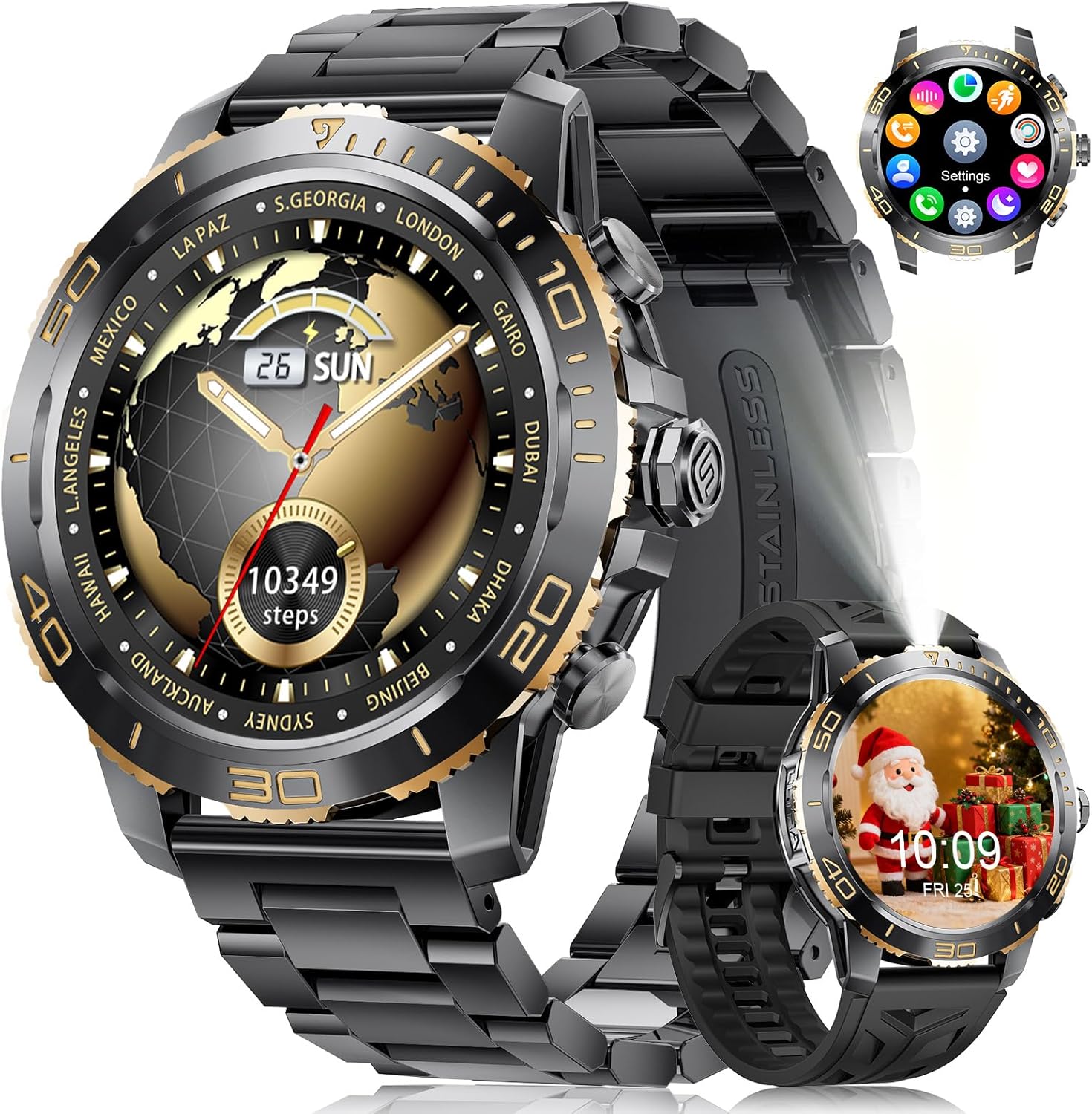 Lige Men's Smartwatch EF21 with 800mAh, 1.43" AMOLED Business Watch, 200+ Sports Modes, Heart Rate, SpO2, Sleep Tracking for Android iOS