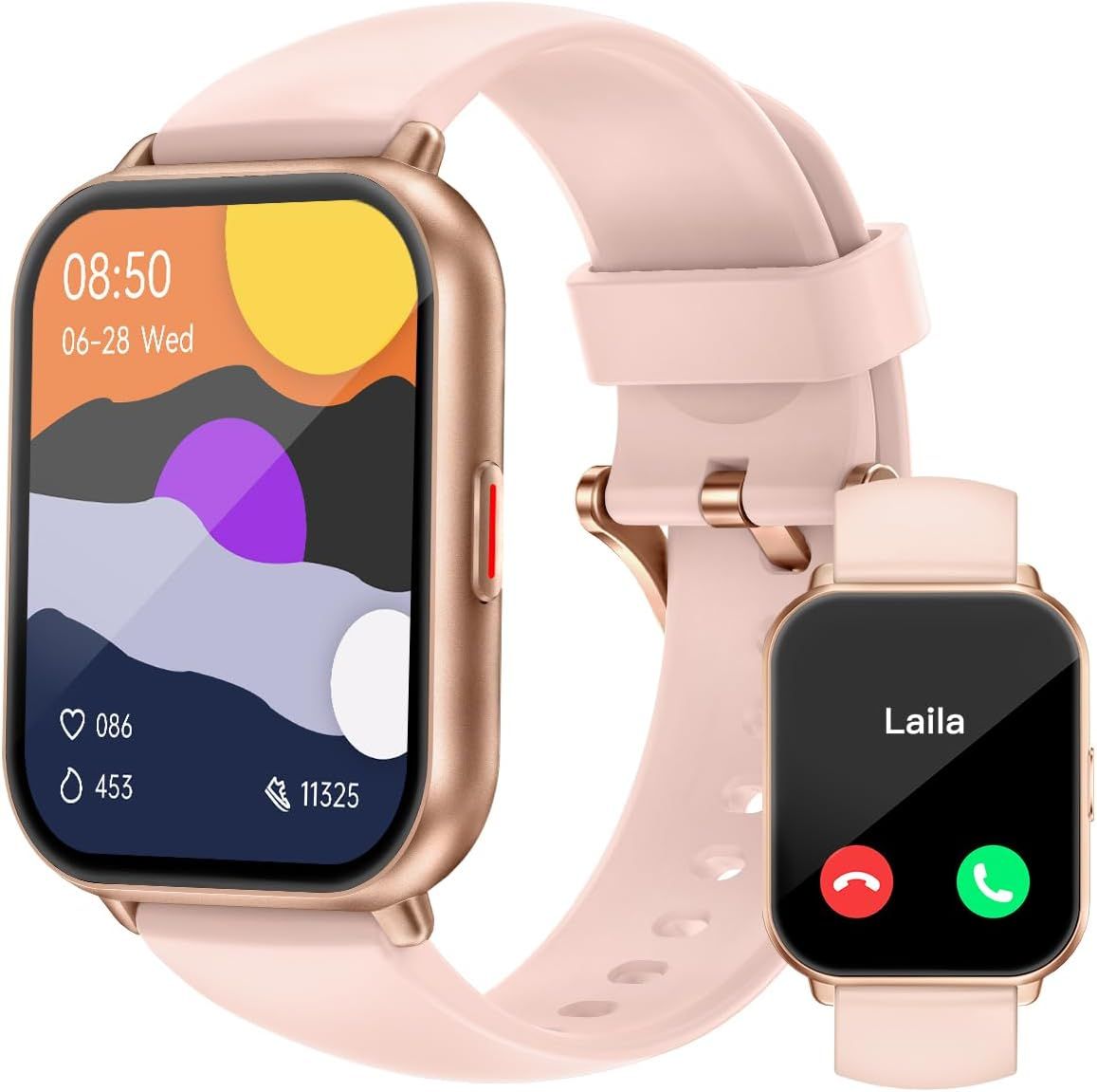 Ulteronixshop Smartwatch for Men and Women - Bluetooth Connectable Sport Watch with Podometer, Cardio Frequency Meter, Waterproof IP68
