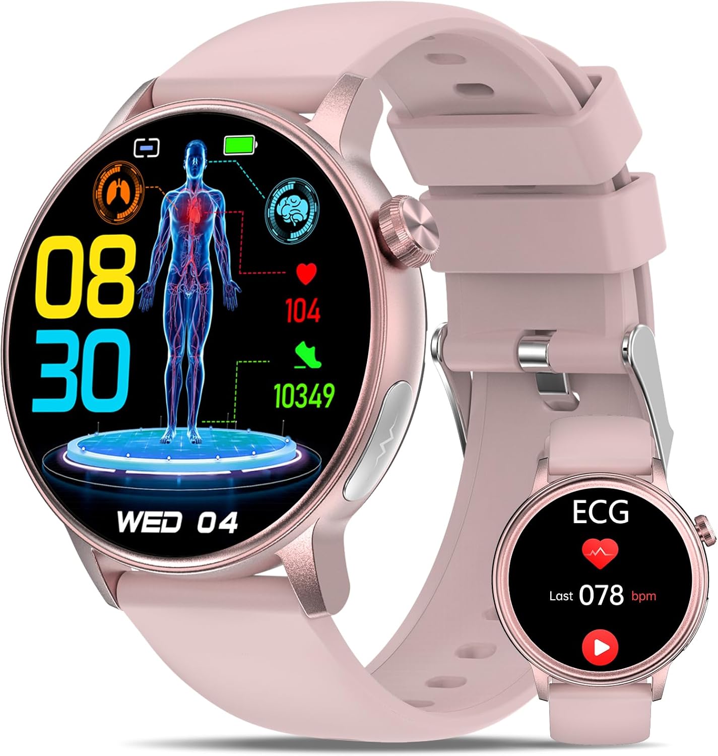 YYKY Ulteronixshop-2026 Smartwatch ECG+HRV/IMC, 1.39" HD Touchscreen, Bluetooth Calls & Notifications, 24/7 Heart Rate & Sleep Tracking for Android iOS