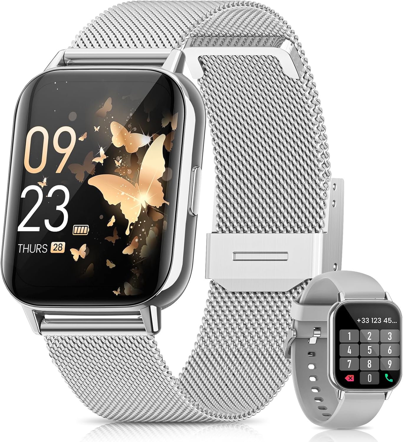 Whraills 2026 New Women's Smartwatch, 1.85" AMOLED with Bluetooth Calls/Female Functions/Heart Rate/SpO2/Sleep Tracking 113+ Sports Modes/5ATM Waterproof