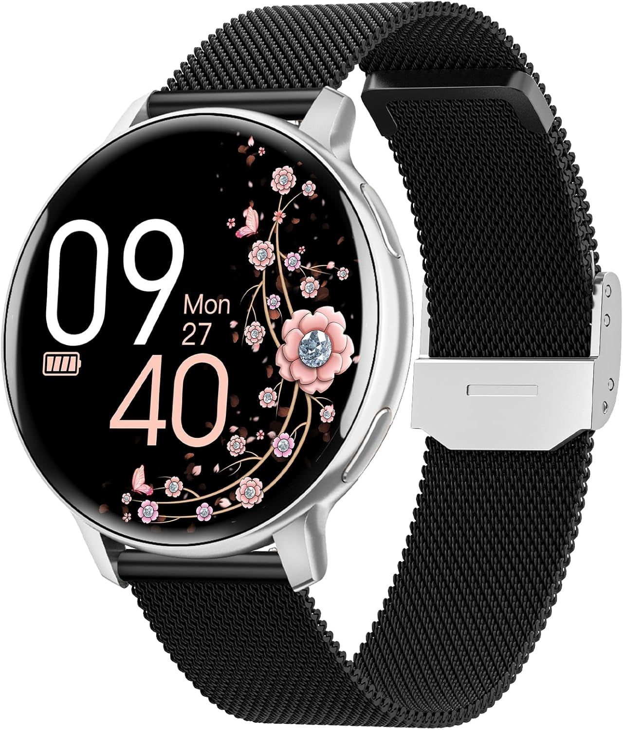HASAKEI Women's Smartwatch with Bluetooth 5.3, IP68 Waterproof Smartwatch with Female Functions/120+ Sport Modes/Heart Rate/Sleep Tracking/SpO2 - Black Gold