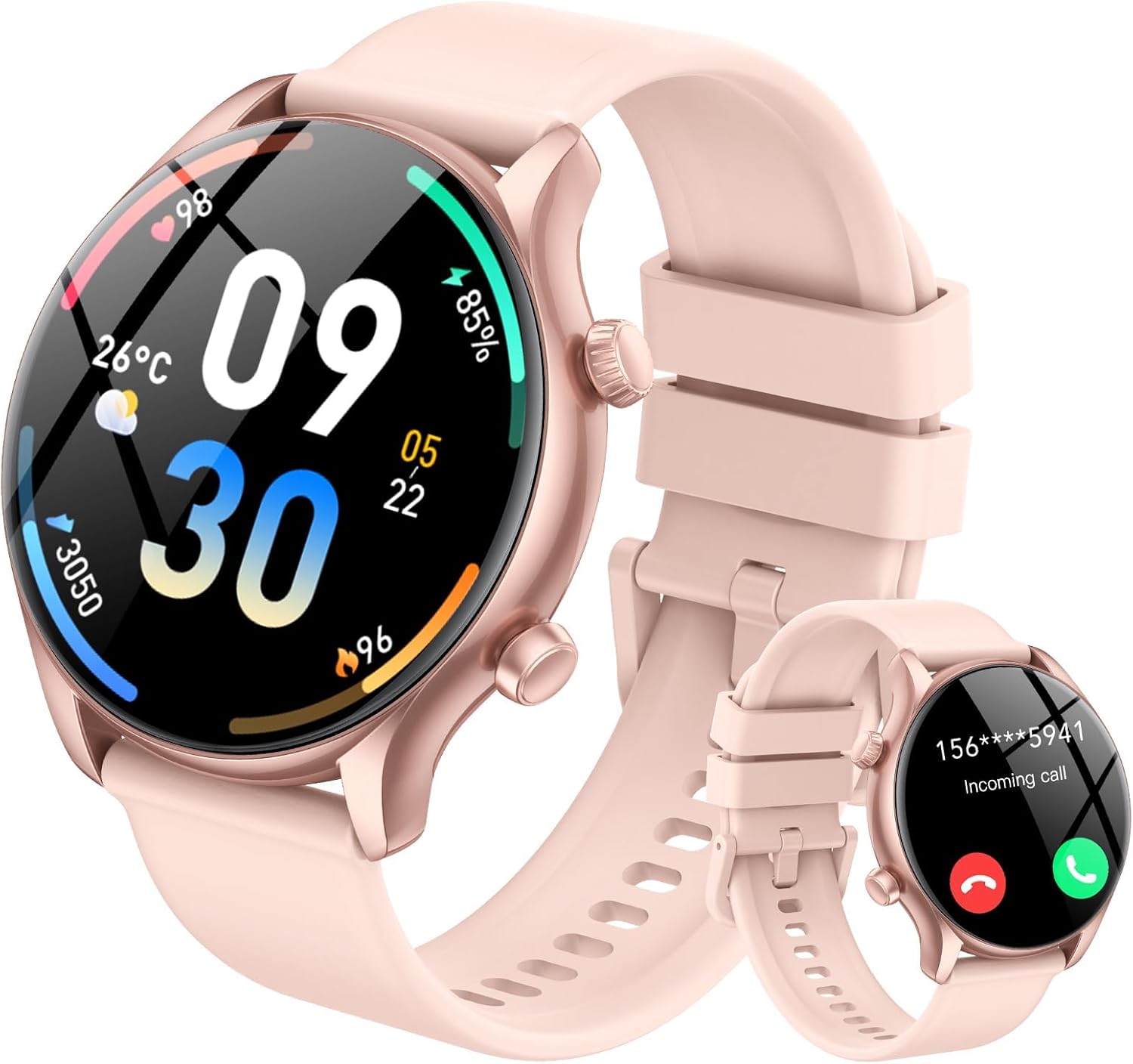 Reloj inteligente Vamout para hombres y mujeres, más de 120 modos deportivos, monitoreo de ritmo cardíaco, llamadas Bluetooth, podómetro y seguimiento del sueño