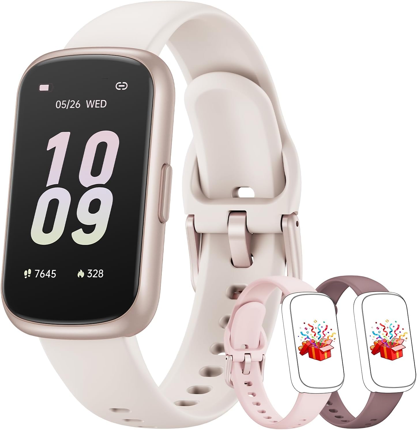 BOALZETD Smartwatch - 3 Straps, 1.47'' Connected Watch with 24/7 Heart Rate, SpO2/Sleep Monitoring, Sport Mode, Pedometer, Notifications, Waterproof 3ATM for Android iOS