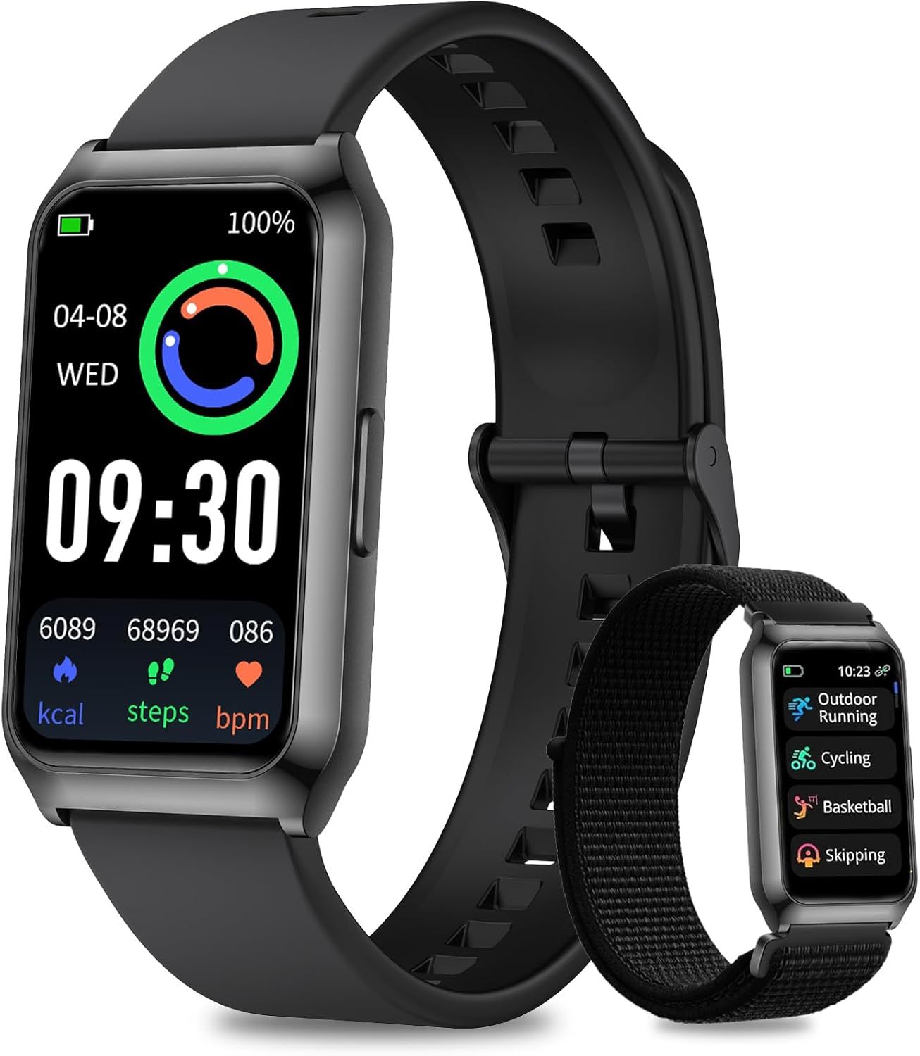 Fitoncloud Ultronicx Smartwatch for Men and Women - Black Aluminum Case, 7-Day Battery Life, 1.47" HD Display, Heart Rate & Sleep Tracking, IP68 Waterproof