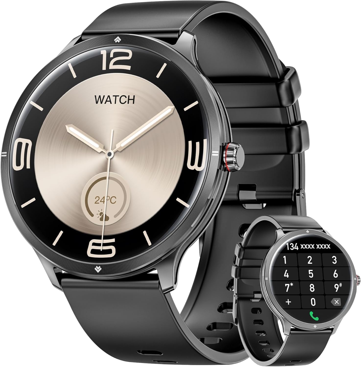 Joautrial Men's Smartwatch, 1.75" HD Screen with Dual Bracelets/Bluetooth Calls/Over 100 Sports Modes/Sleep Monitor/Heart Rate/Step Counter/IP67 Waterproof for Android & iOS