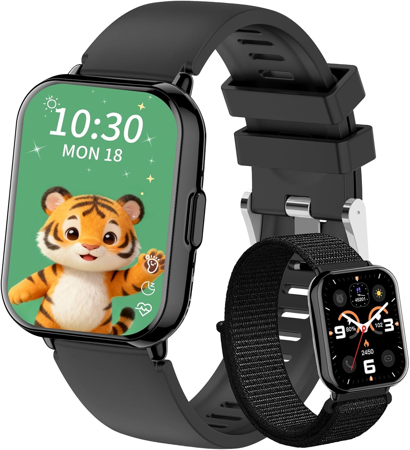Pokujnfy Kids Smartwatch - 1.83" Fitness Tracker Heart Rate Sleep 100+ Sports Modes Calories Waterproof - Gift for Teens