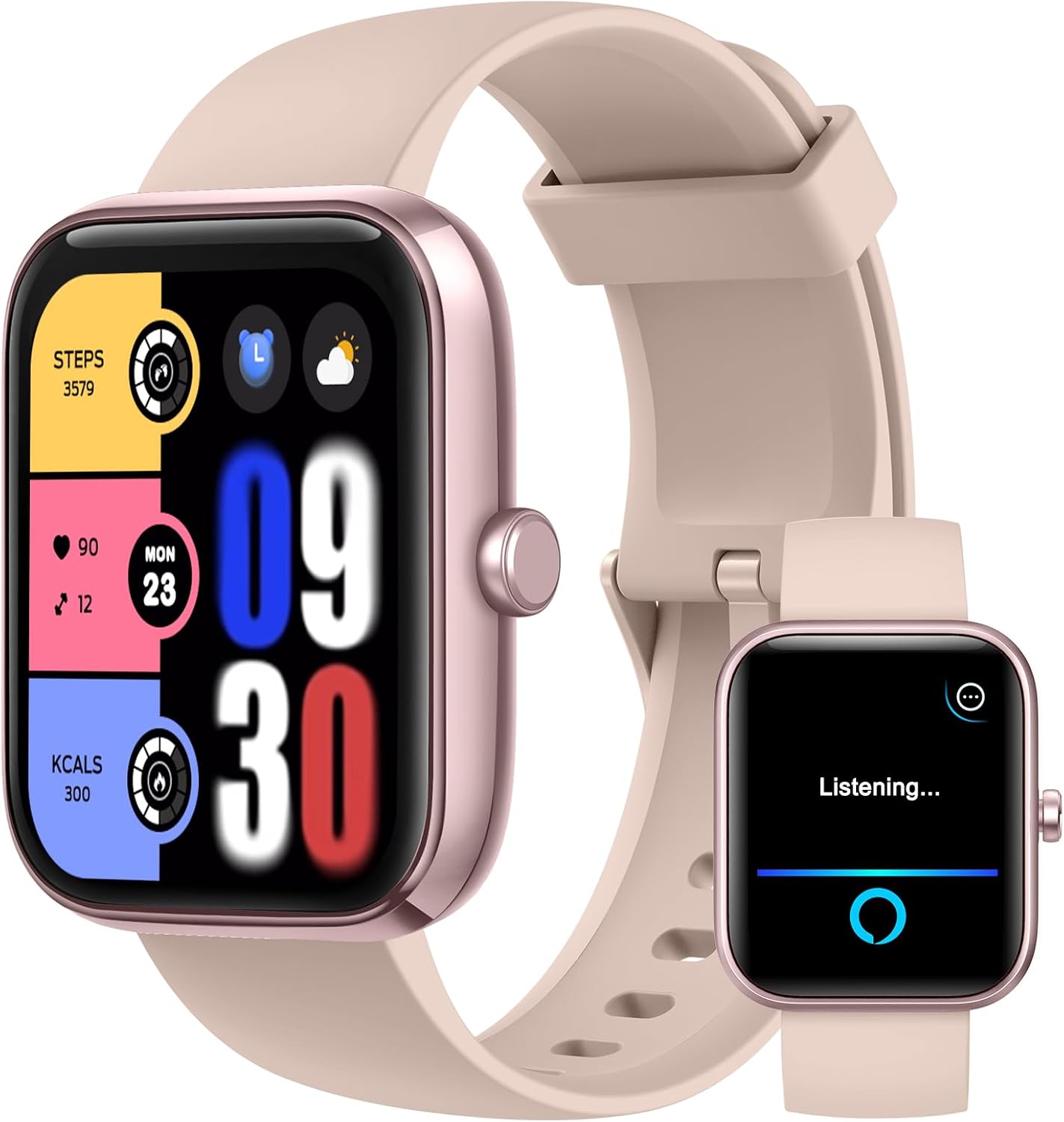 PTHTECHUS Smartwatch, Waterproof 1.83" Screen, Fitness Tracker with Heart Rate & Sleep Monitoring, Alexa, Bluetooth Calls