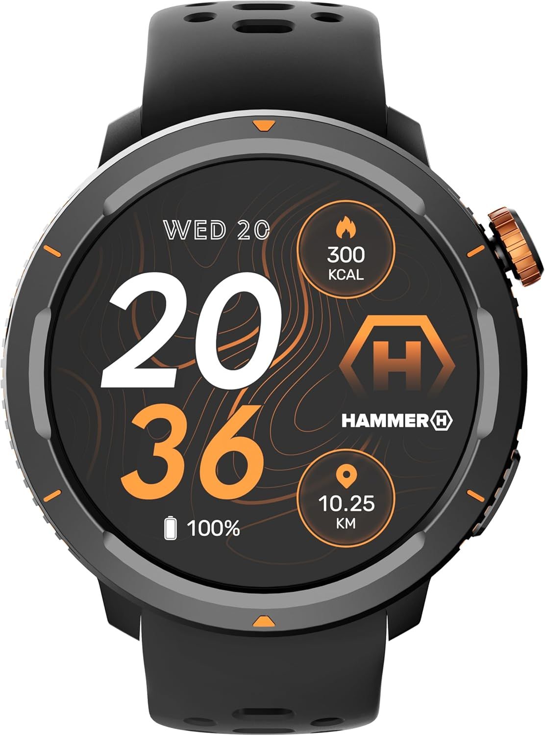 Smartwatch Hammer H 2 Lite - Pantalla AMOLED de 1,43 pulgadas, Visualización siempre activa, Batería de 370 mAh para hasta 15 días, Resistencia al agua 3ATM