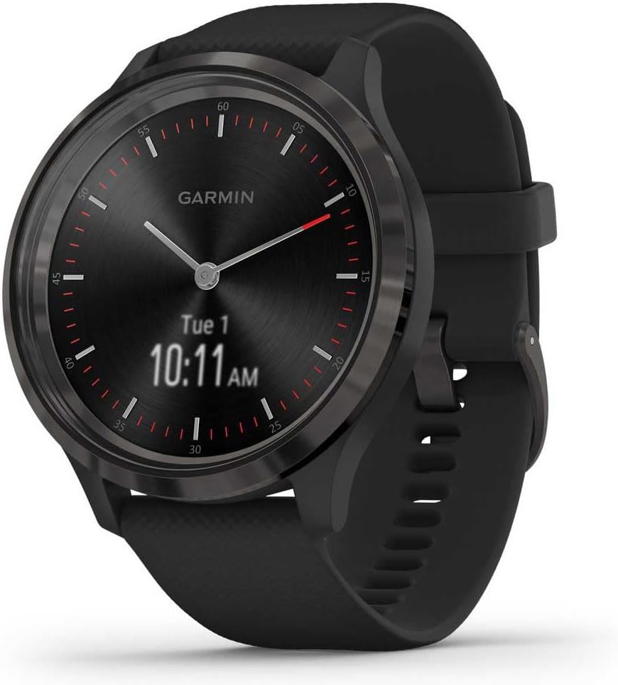Garmin Vivomove 3: Reloj conectado con esfera mecánica, pantalla táctil y seguimiento GPS - Slate/Negro - Diámetro de la esfera 44 mm