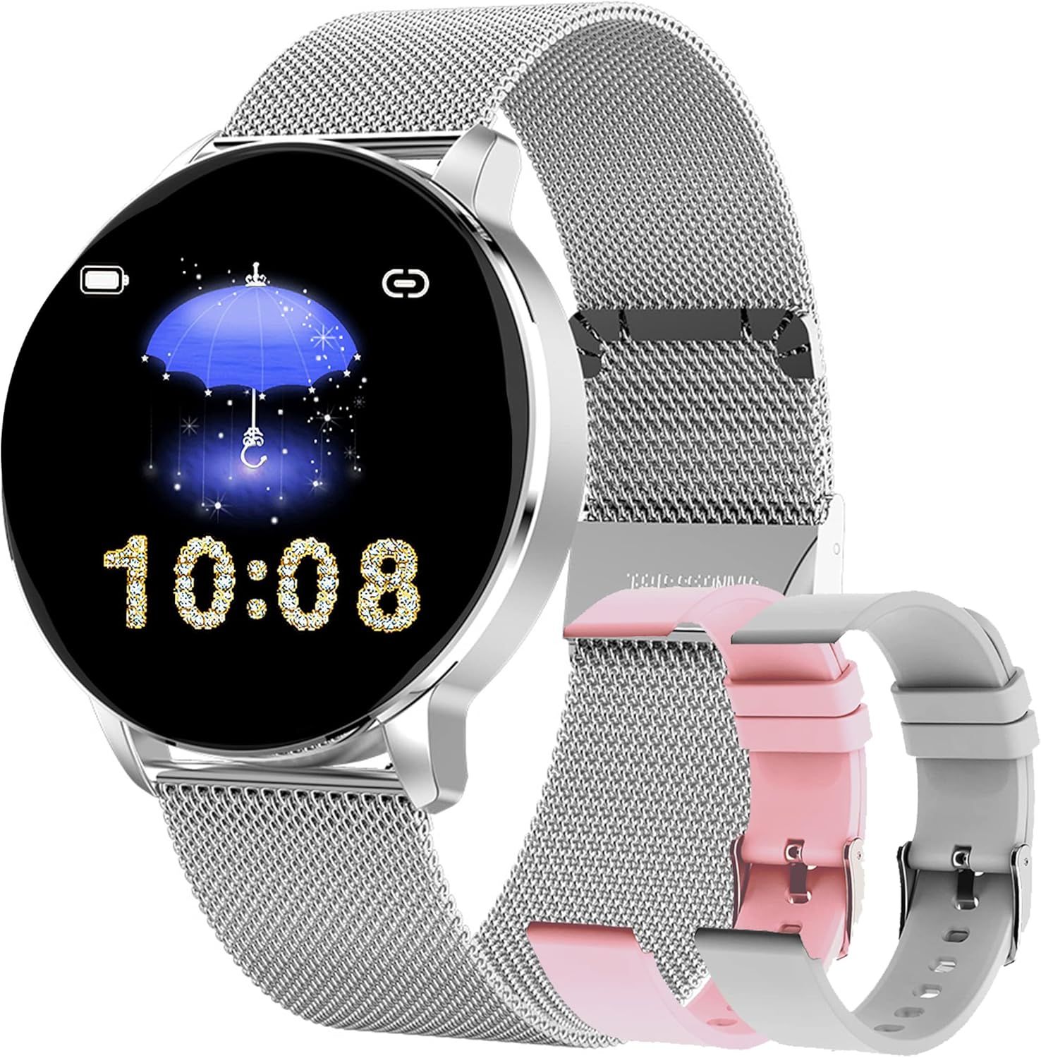 Reloj inteligente para mujeres YESFINE, compatible con Samsung, Huawei, Xiaomi, iOS y Android - Reloj deportivo GPS a prueba de agua IP67 con monitor de ritmo cardíaco y seguimiento del sueño
