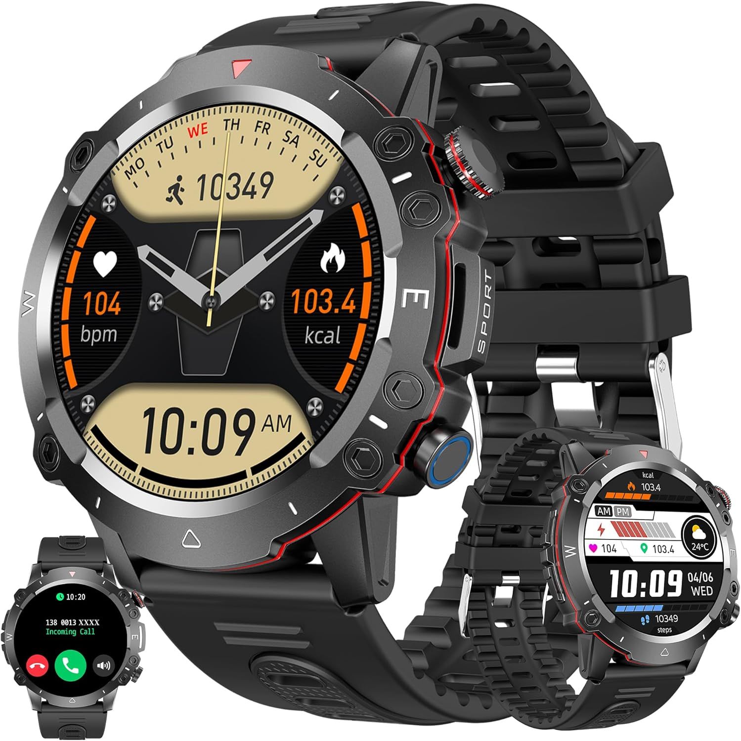 Reloj inteligente ZPIMY para hombres y mujeres - Pantalla AMOLED de 1,39', llamada Bluetooth, resistencia al agua 5ATM, 100+ modos deportivos, seguimiento del sueño y SpO2