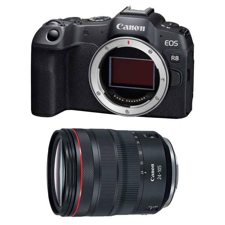 Canon EOS R8 + RF 24-105mm f/4L IS USM MILC 24.2MP CMOS 6000 x 4000 Black