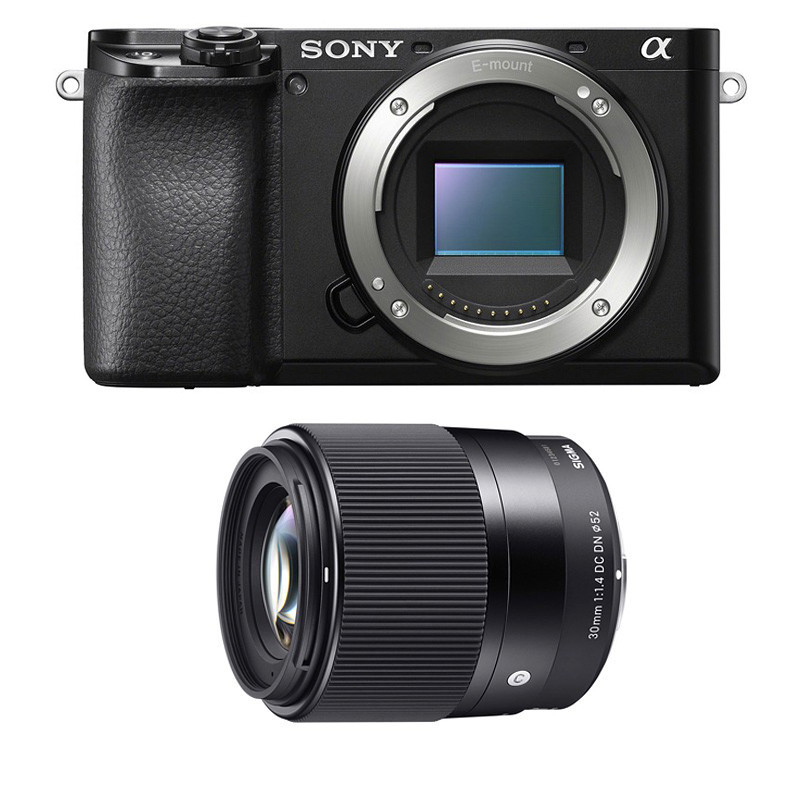 Sony Alpha 6100 Negro + Lente Sigma 30mm f/1.4, Garantía de 3 años