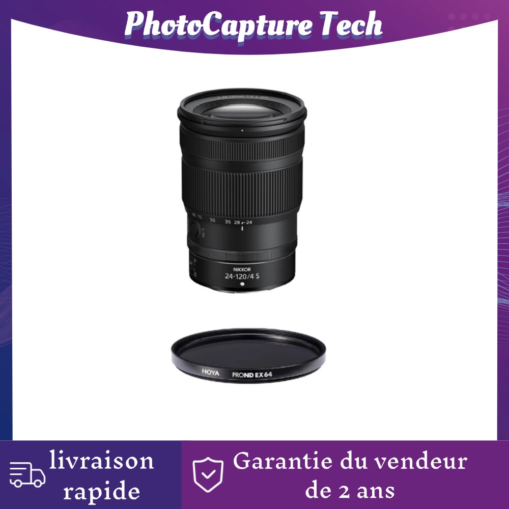 Nikon NIKKOR Z 24-120mm f/4 S Lens + Hoya PROND EX 64 (ND1.8) Filter 77mm