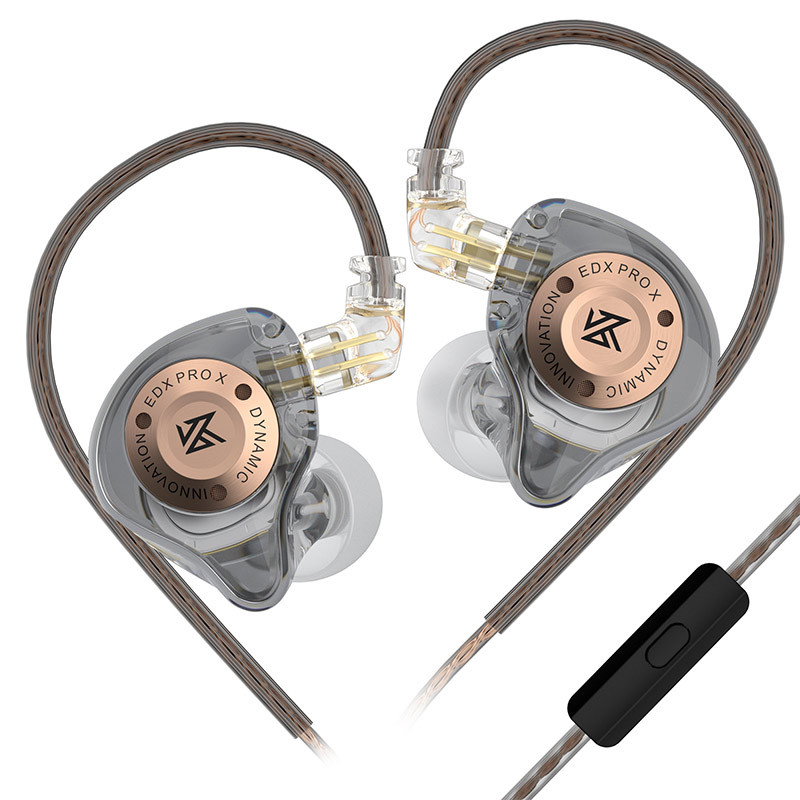 SZSMART KZ-EDX Pro X Curved In-Ear Headphones with Microphone - Grey (In-Ear - Sensitivity 108±3db)