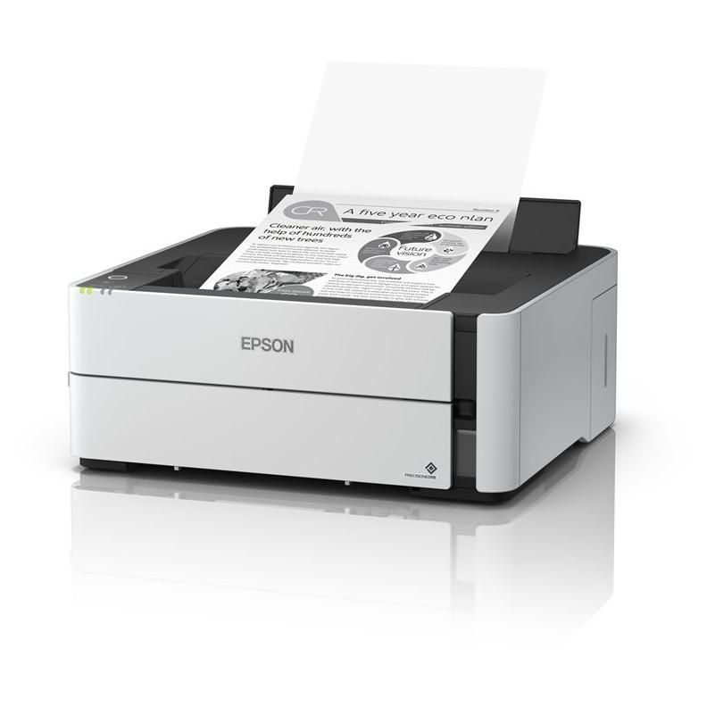 Epson EcoTank ET-M1180 Printer - Monochrome - Dual-Sided - Inkjet - ITS - A4/Legal - 1200 x 2400 dpi - Up to 15.4 ppm - 250-Sheet Capacity - USB 2.0, LAN, Wi-Fi