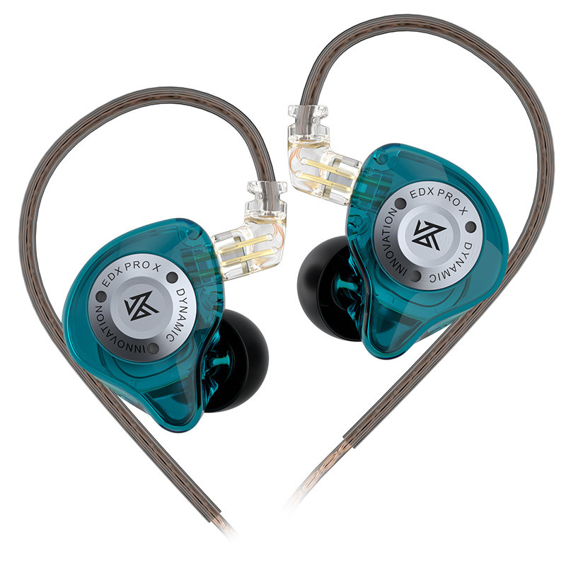 Ecouteurs intra-auriculaires incurvés SZSMART KZ-EDX Pro X avec microphone, bleus (intra-auriculaires - sensibilité 108±3db)