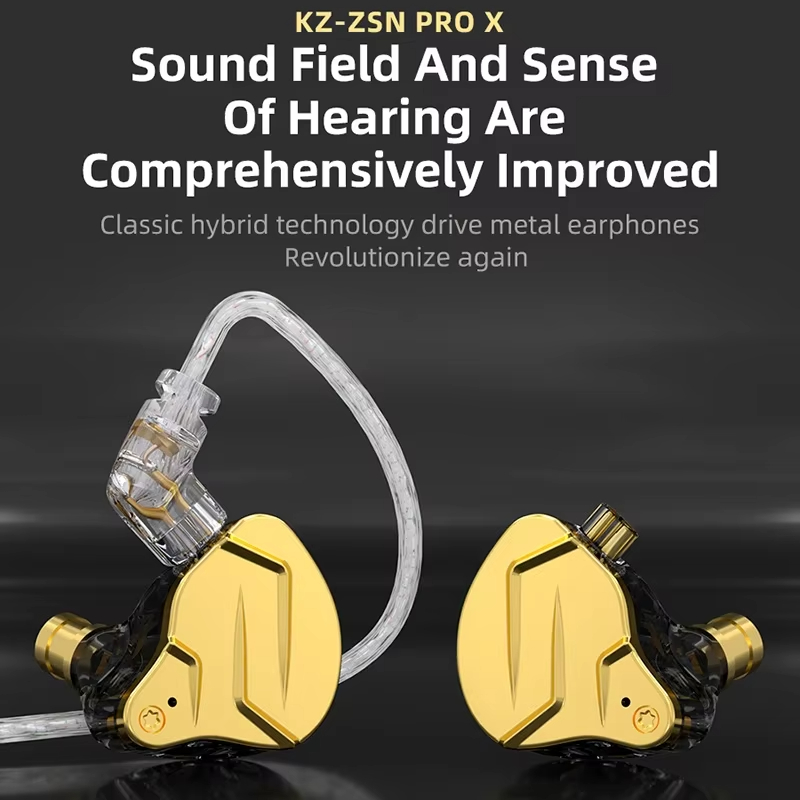 SZSMART KZ-ZSN PRO X HIFI In-Ear Headphones with Microphone, Black (109 dB Sensitivity)