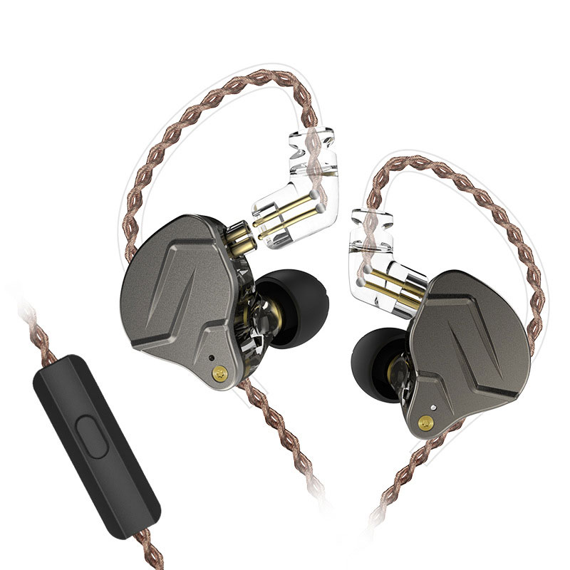 Écouteurs intra-auriculaires incurvés KZ-ZSN PRO avec microphone gris (intra-auriculaires - sensibilité de 109 dB - subwoofer)