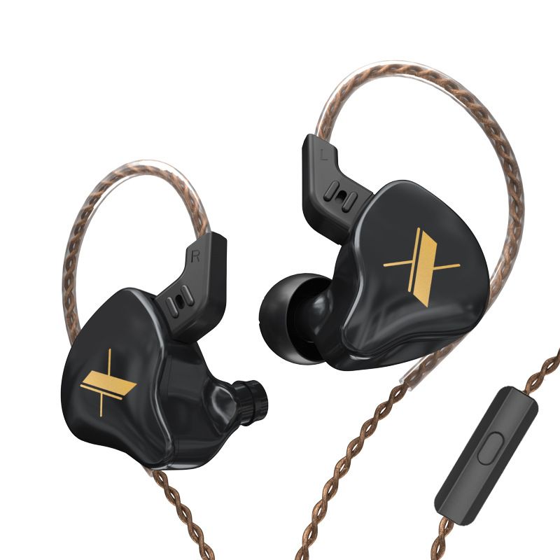 SZSMART KZ EDX HIFI Curved In-Ear Headphones with Microphone, Black (112 dB Sensitivity)