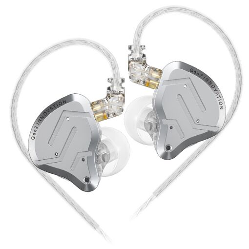 Auriculares intraurales KZ ZSN PRO 2 plateados curvados HIFI de SZSMART (sensibilidad 108 dB)