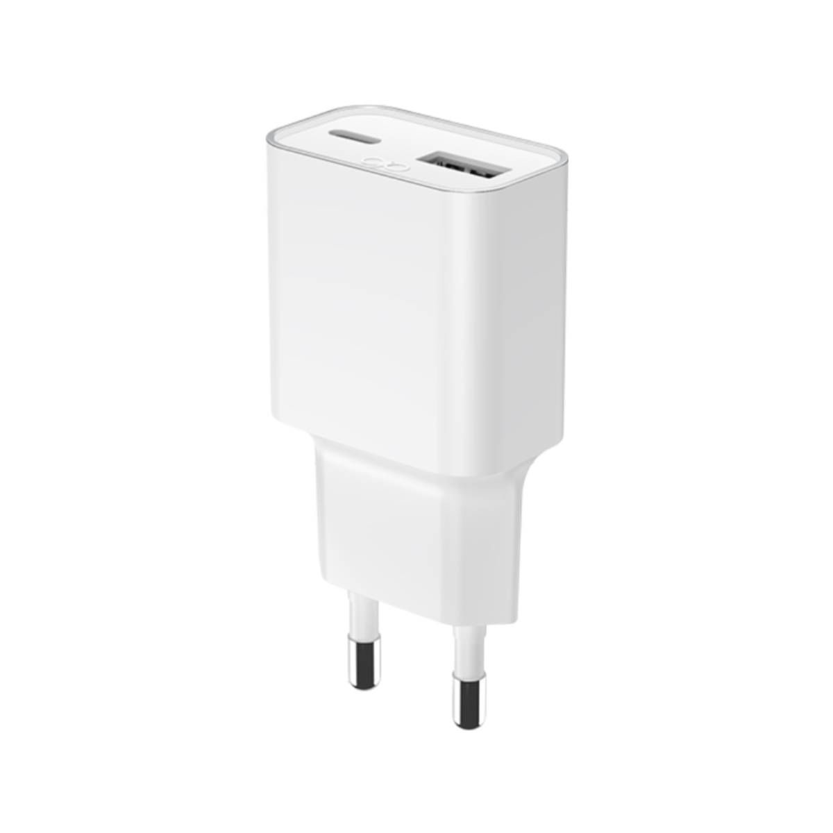 Force Power 30W USB-A/USB-C GaN Charger, White