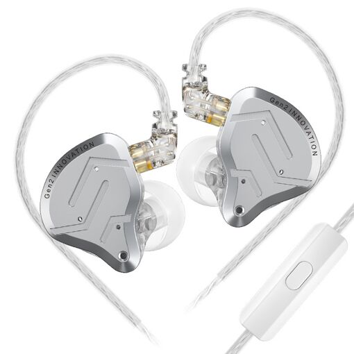 Auriculares inalámbricos SZSMART KZ ZSN PRO 2 HIFI curvados con micrófono plateado (sensibilidad 108 dB)