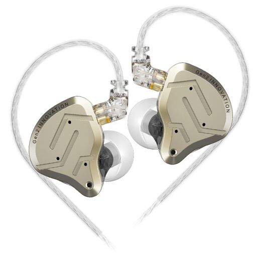 Auriculares intraurales KZ ZSN PRO 2 HIFI curvados de SZSMART (sensibilidad 108 dB, oro)
