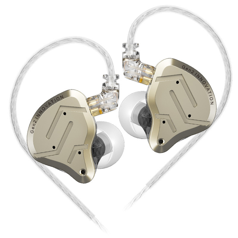 SZSMART KZ ZSN PRO 2 HIFI Curved In-Ear Headphones (108dB Sensitivity, Gold)