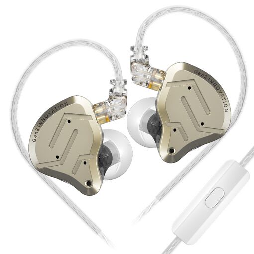 Auriculares in-ear curvados SZSMART KZ ZSN PRO 2 HIFI con micrófono dorado (sensibilidad de 108 dB)