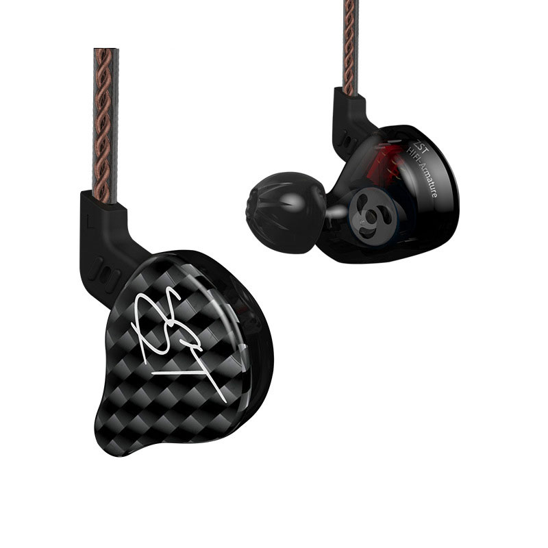 SZSMART KZ-ZST HIFI In-Ear Headphones (Black, 106 dB Sensitivity)