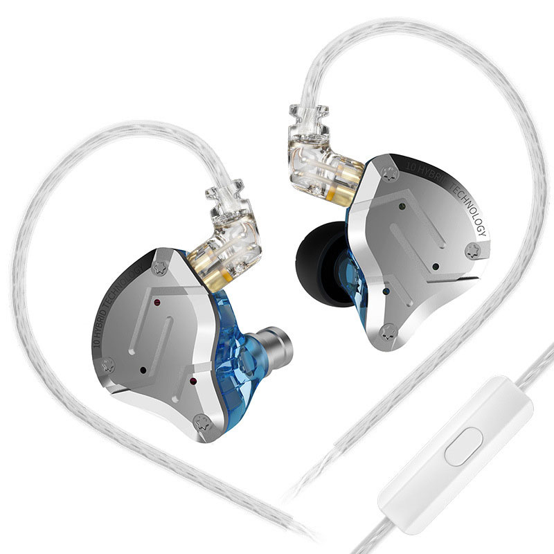 SZSMART KZ-ZS10 PRO HIFI In-Ear Headphones with Microphone (111dB Sensitivity, Blue)